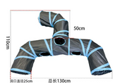 Foldable Cat Tunnel Toy  Pet Play Tunnel with Peek Holes & Hanging Balls