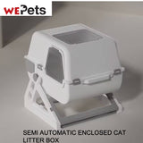 Semi-Automatic Self-Cleaning Cat Litter Box with Sifting Tray & Drawer – Large Covered Anti-Leak Kitty Litter Box