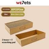 Cat Scratcher Box Bed 2-in-1 | Corrugated Cardboard Scratch Pad Lounge | Refillable Cat Scratching Board Sofa