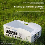 Disposable Foldable Cat Litter Box XL | Waterproof Leak-Proof Portable Kitty Toilet Tray | Travel Friendly Eco Litter Bo