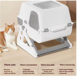 Semi-Automatic Self-Cleaning Cat Litter Box with Sifting Tray & Drawer – Large Covered Anti-Leak Kitty Litter Box