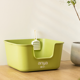 Large size semi closed cat litter box with scoop