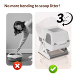 Semi-Automatic Self-Cleaning Cat Litter Box with Sifting Tray & Drawer – Large Covered Anti-Leak Kitty Litter Box