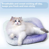 Cool Summer Gradient Purple Pet Cooling Bed – Breathable Ice Silk Dog Mat / Cat Bed for Hot Weather, Non-Slip