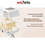 Semi-Automatic Self-Cleaning Cat Litter Box with Sifting Tray & Drawer – Large Covered Anti-Leak Kitty Litter Box