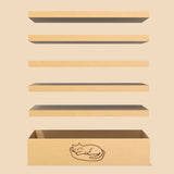 Cat Scratcher Box Bed 2-in-1 | Corrugated Cardboard Scratch Pad Lounge | Refillable Cat Scratching Board Sofa