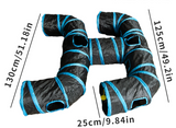 Foldable Cat Tunnel Toy  Pet Play Tunnel with Peek Holes & Hanging Balls