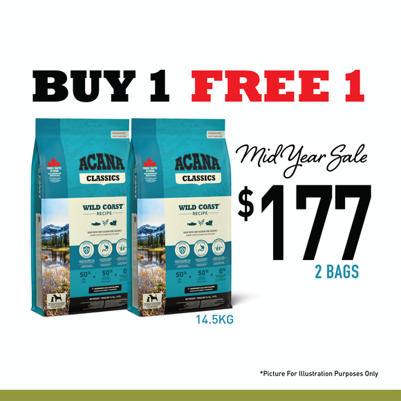 [Buy 1-GET-1 FREE] ACANA Wild Coast 14.5kg