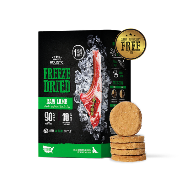 Absolute Holistic Patties Lamb Grain-Free Freeze-Dried Dog Food 14oz
