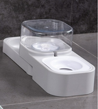 2-in1 Rotatable Pet Feeder bowl with Water dispenser  for Dogs and Cats - grey
