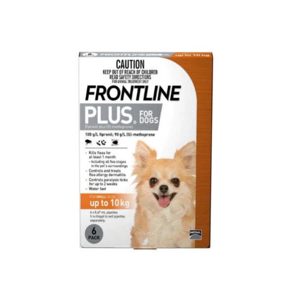 Frontline Plus for Dogs Below 10kg  (3 Dose/6 Dose)