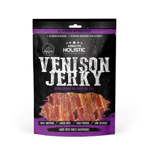 Absolute Holistic Venison Jerky (Steak)Grain Free Dog Treats 100g