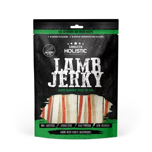 Absolute Holistic Lamb Jerky (Sandwich) Grain Free Dog Treats 100g