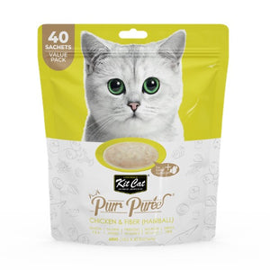 Kit Cat Pur Puree Value Pack - Chicken & Fiber (Hairball)  40s