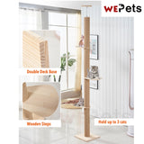 Floor-to-Ceiling Pinewood Cat Tree Scratch Pole Cat Condo