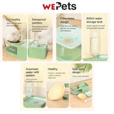 Elevated pet food bowl with water dispenser -Blue