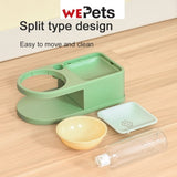 Elevated pet food bowl with water dispenser -Blue