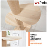 Floor-to-Ceiling Pinewood Cat Tree Scratch Pole Cat Condo
