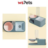 Elevated pet food bowl with water dispenser -Green