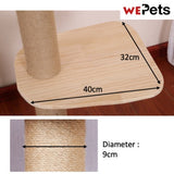 Floor-to-Ceiling Pinewood Cat Tree Scratch Pole Cat Condo