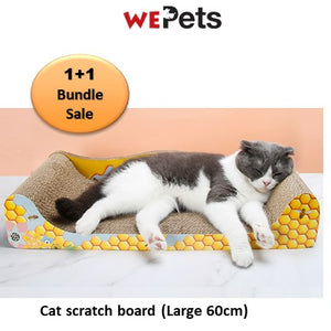 [Bundle of 2] Honey Bee Cat Scratch Board Scratcher Large Scratch Bed
