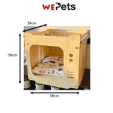 Cat wooden Bed cat stackable bed  with cushion